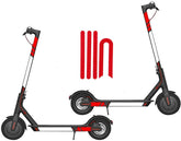 Electric Scooter Reflective Waterproof Strip Sticker for Xiaomi M365 Red+White